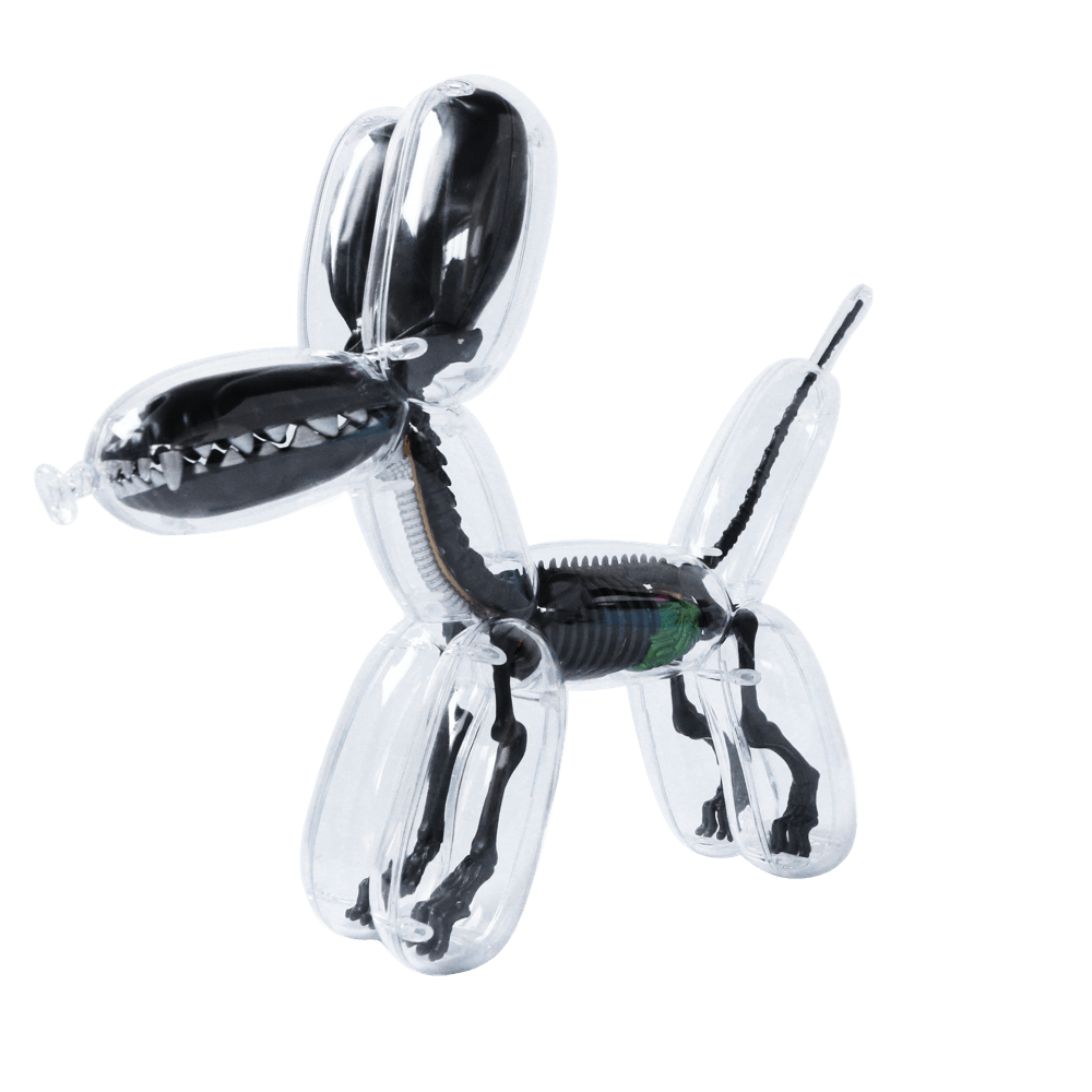balloon dog anatomy by jason freeny metallic black